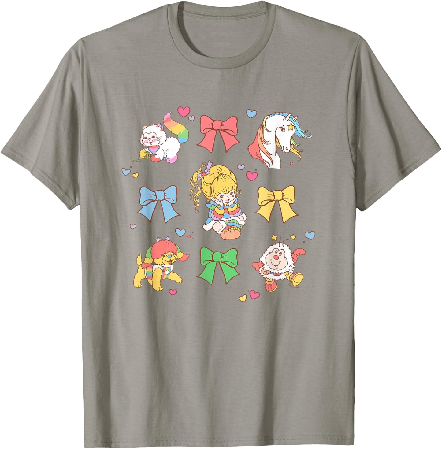 Rainbow Brite Unicorn Bows & Sprites Jumble T-Shirt - T-Shirt | Sand