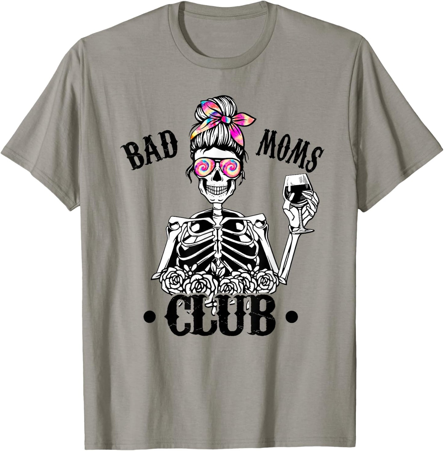 Lustiges Muttertagsgeschenk "Bad Moms" Club Mom Life Tie Dye Skull T-Shirt - T-Shirt | Sand