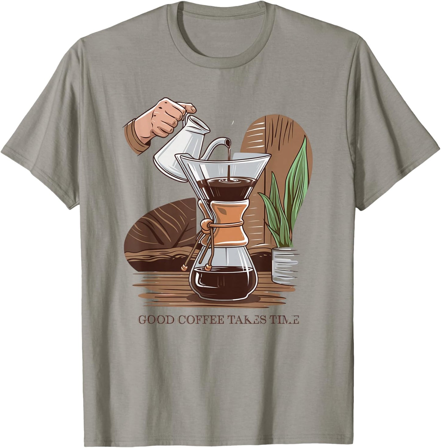 Coffee Lovers Slow Brewing and Pour Over Enthusiasts T-Shirt - T-Shirt | Sand