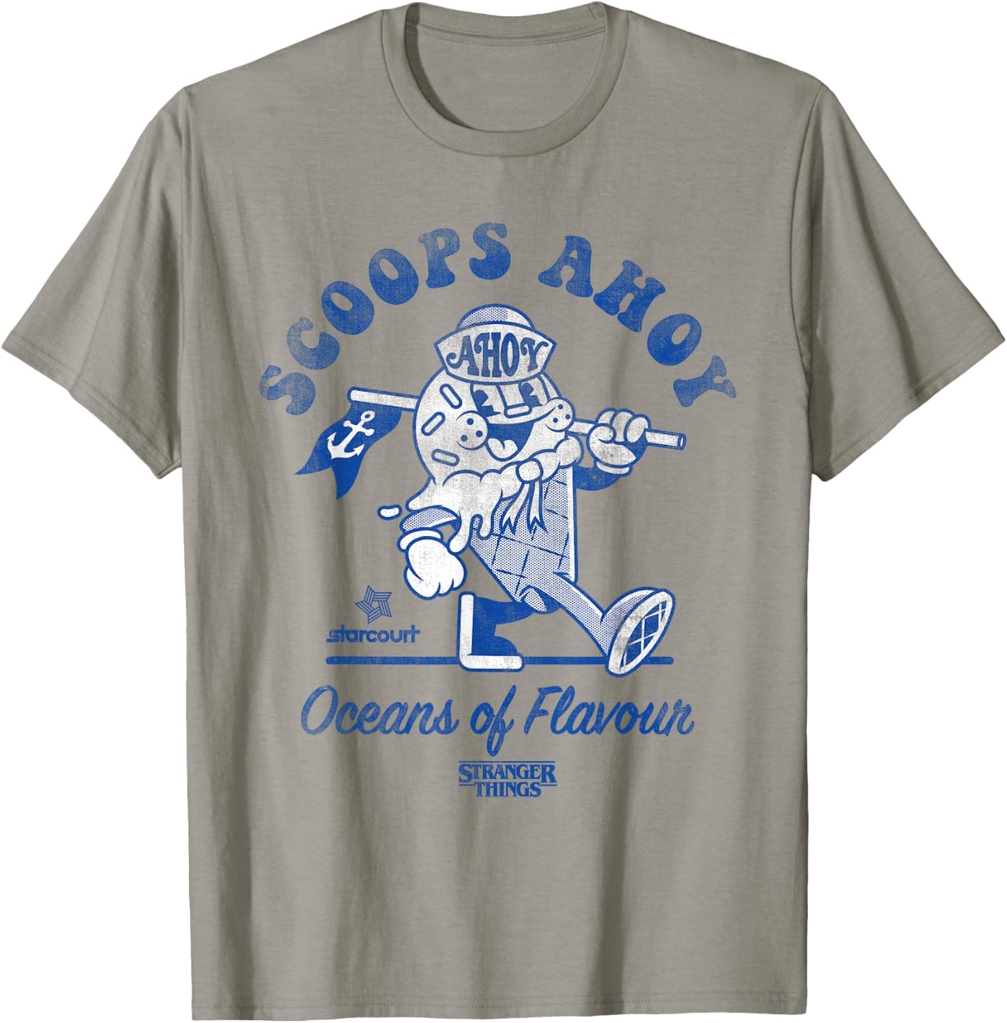 Stranger Things Scoops Ahoy Retro , white, S T-Shirt - T-Shirt | Sand