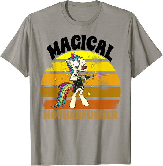Magical Motherfucker Unicorn Love Fantasy Mad Angry Funny T-Shirt - T-Shirt | Sand