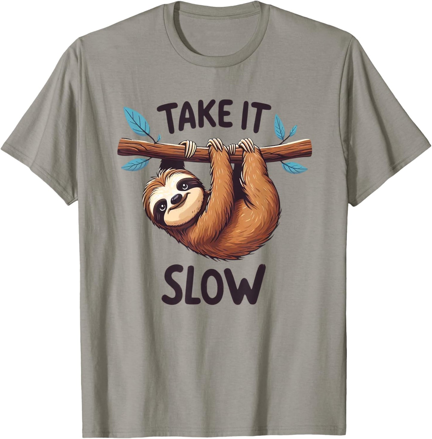 Take It Slow Funny Sloth T-Shirt - T-Shirt | Sand