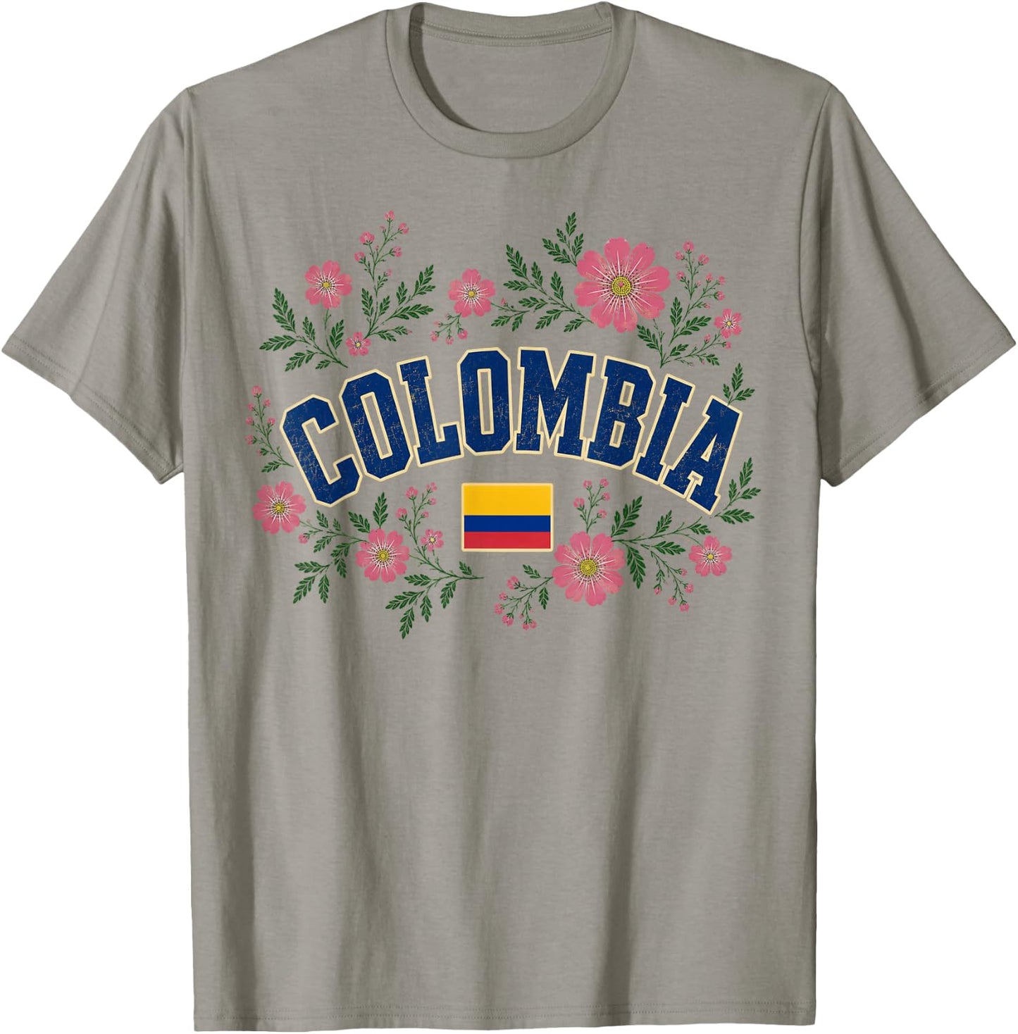 Colombia Floral Vintage Country Pride T-Shirt - T-Shirt | Sand