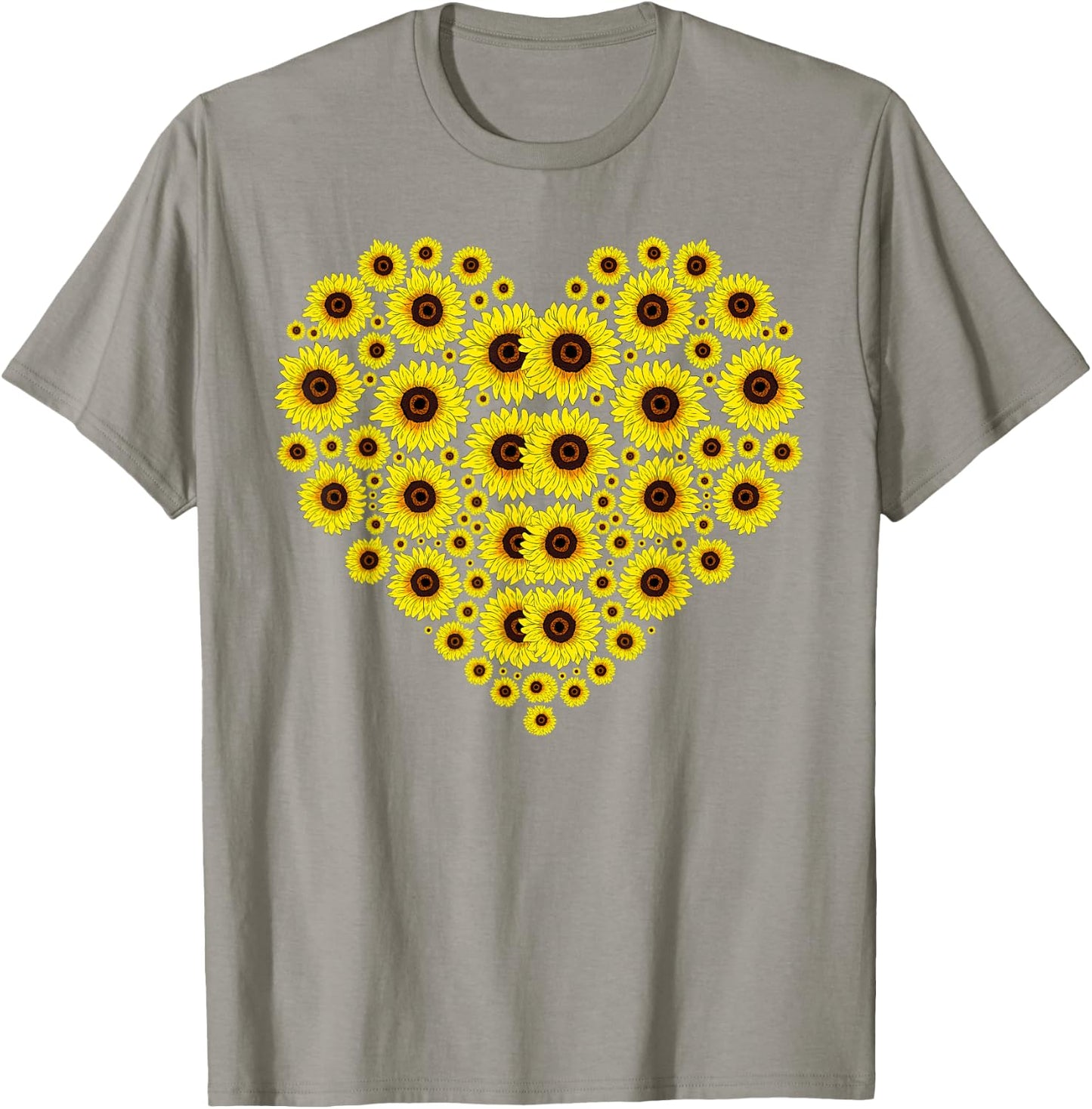 Hippie Sunflowers Blossoms Heart Nature Yellow Sunflower , White T-Shirt - T-Shirt | Sand