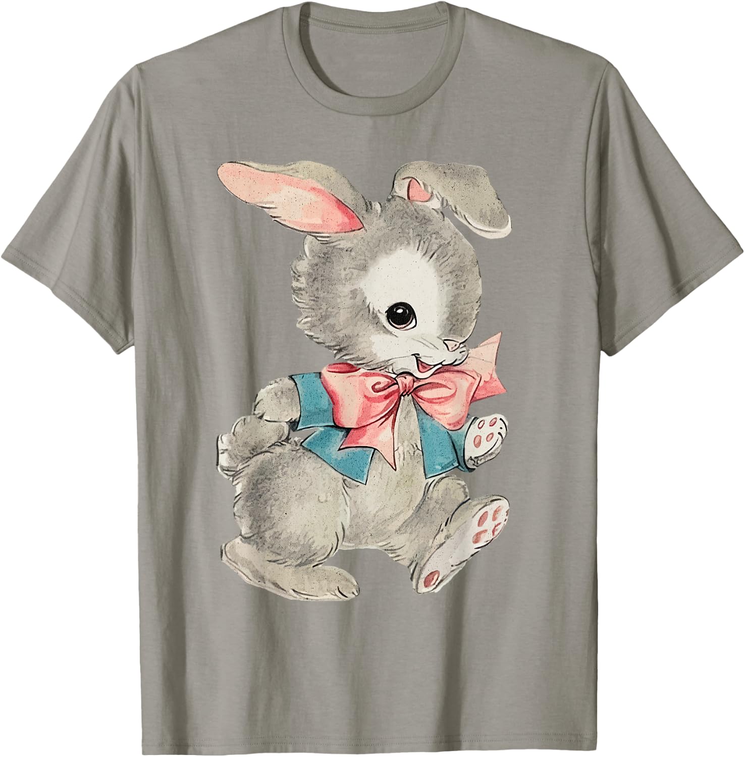 Vintage Easter Cute Easter Bunny Rabbit Spring Retro Vintage T-Shirt - T-Shirt | Sand
