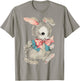 Vintage Easter Cute Easter Bunny Rabbit Spring Retro Vintage T-Shirt - T-Shirt | Sand