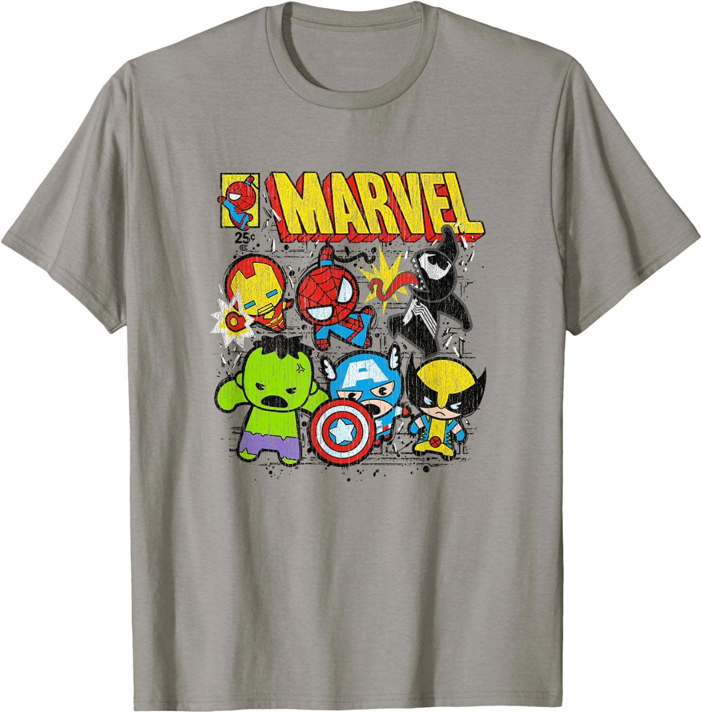 Marvel Kawaii Chibi Avengers Spidey VS Venom Vintage Comic T-Shirt - T-Shirt | Sand