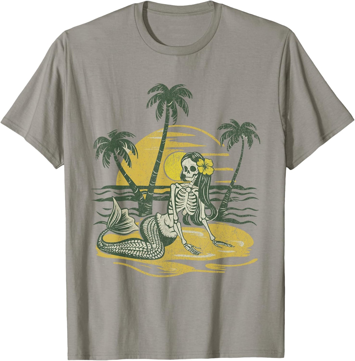 Classic Skeleton Sunset Mermaid Beach Vibes Women T-Shirt - T-Shirt | Sand