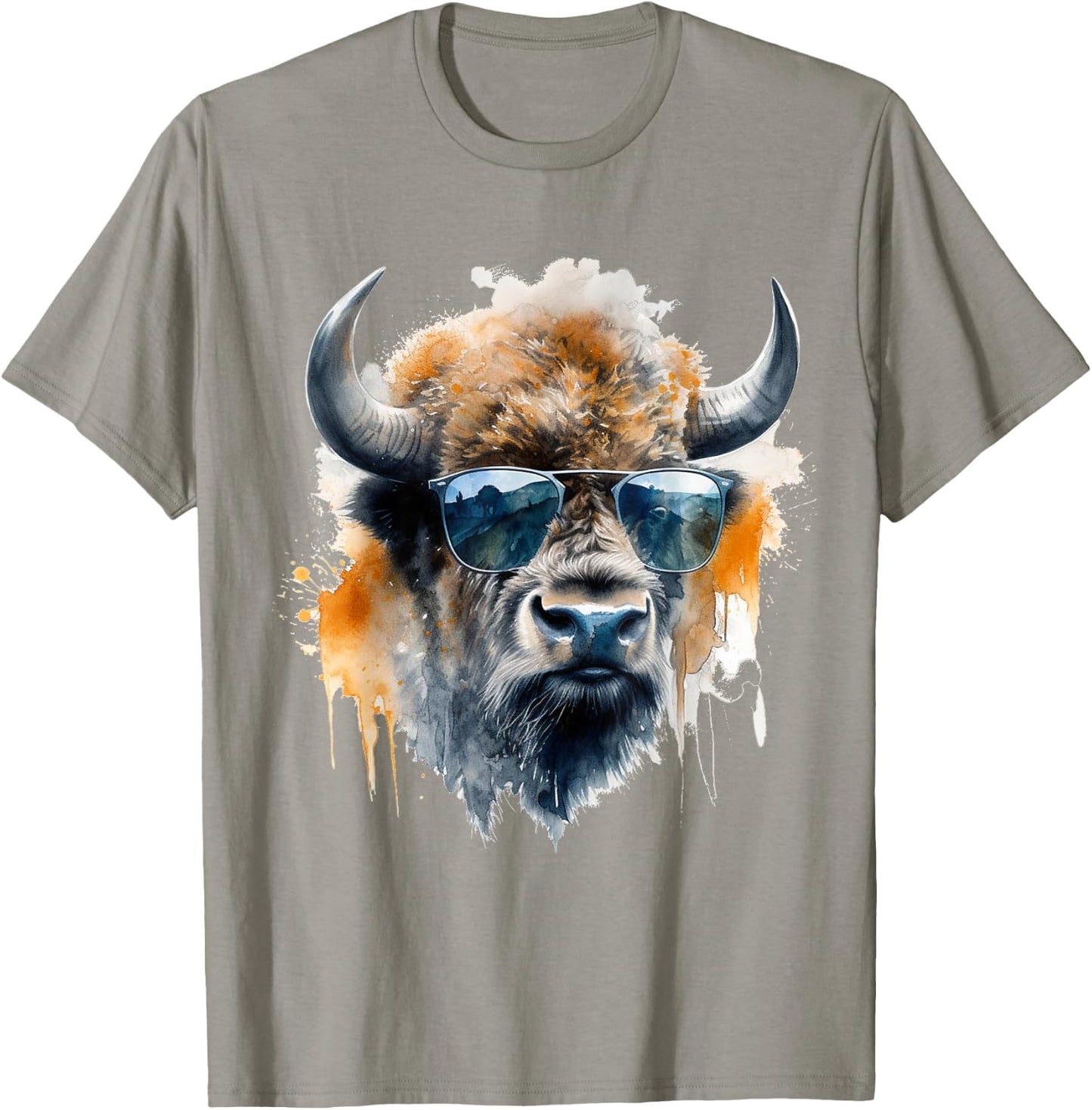 Bison Sunglasses - Art Animals Bison T-Shirt - T-Shirt | Sand
