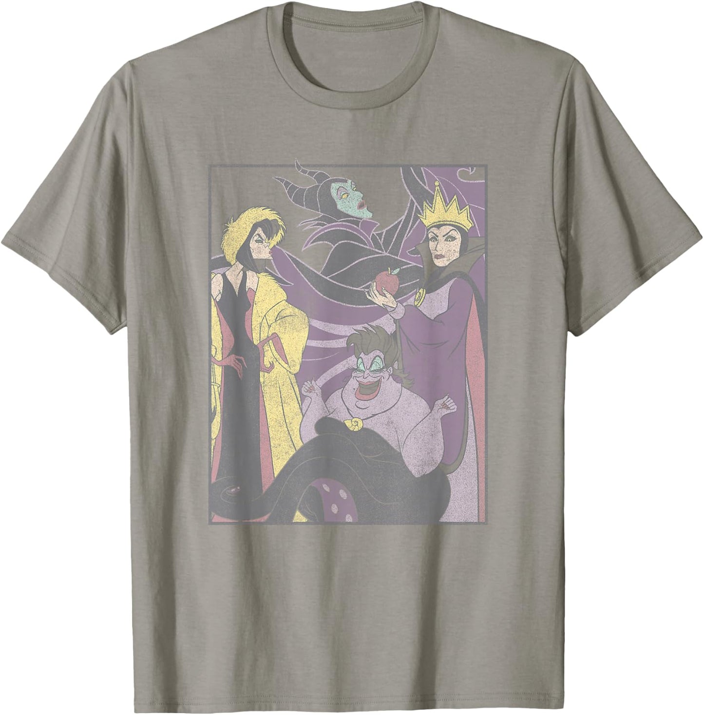 Disney Villains Ursula, Cruella, & Evil Queen Vintage Pose T-Shirt - T-Shirt | Sand