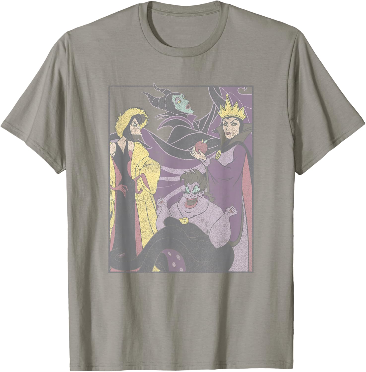 Disney Villains Ursula, Cruella, & Evil Queen Vintage Pose T-Shirt - T-Shirt | Sand