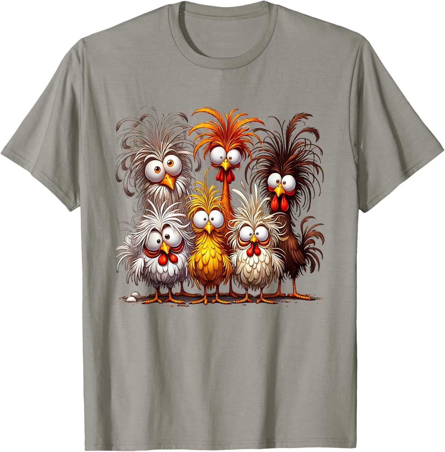 Funny Eagerly Quirky Chicken Art T-Shirt - T-Shirt | Sand
