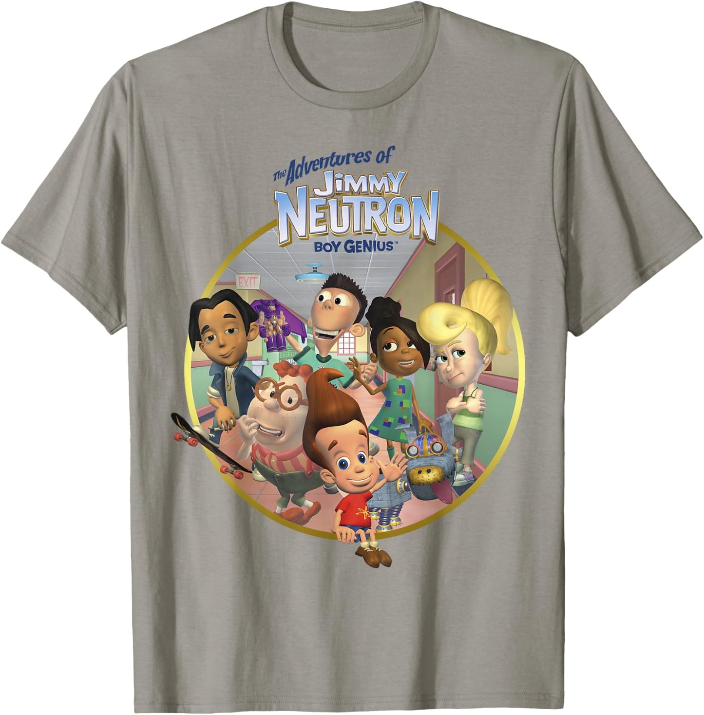 Nickelodeon Jimmy Neutron Friends in The Hallway T-Shirt - T-Shirt | Sand