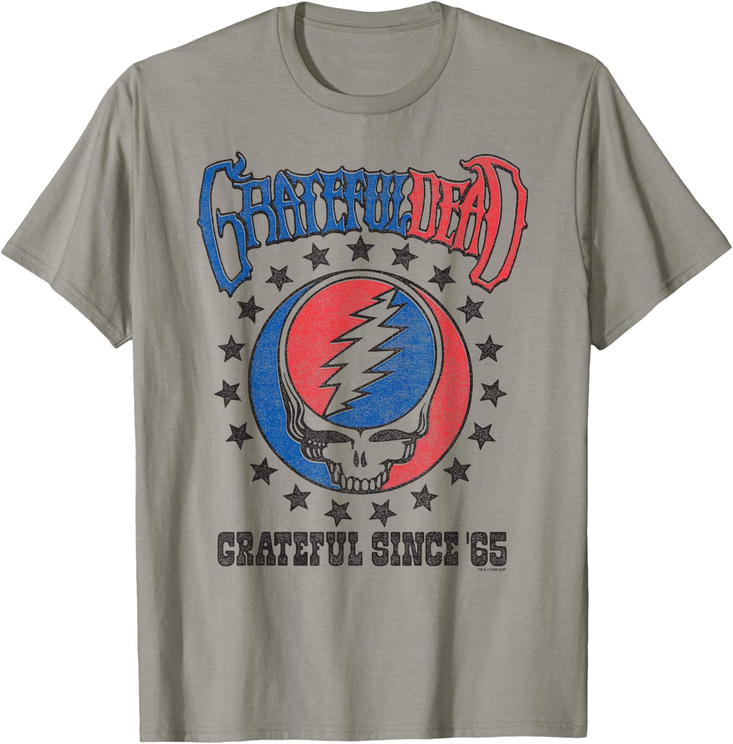 Grateful Dead Since '65 Steal Your Face and Stars Retro Band T-Shirt - T-Shirt | Sand