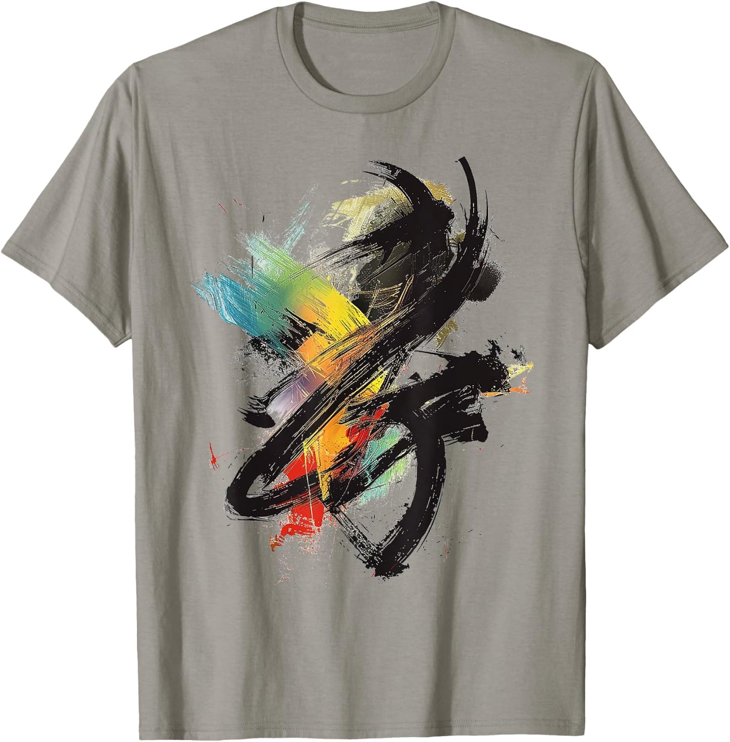 Abstract Art Colorful Graphic Art Painting , white, S T-Shirt - T-Shirt | Sand
