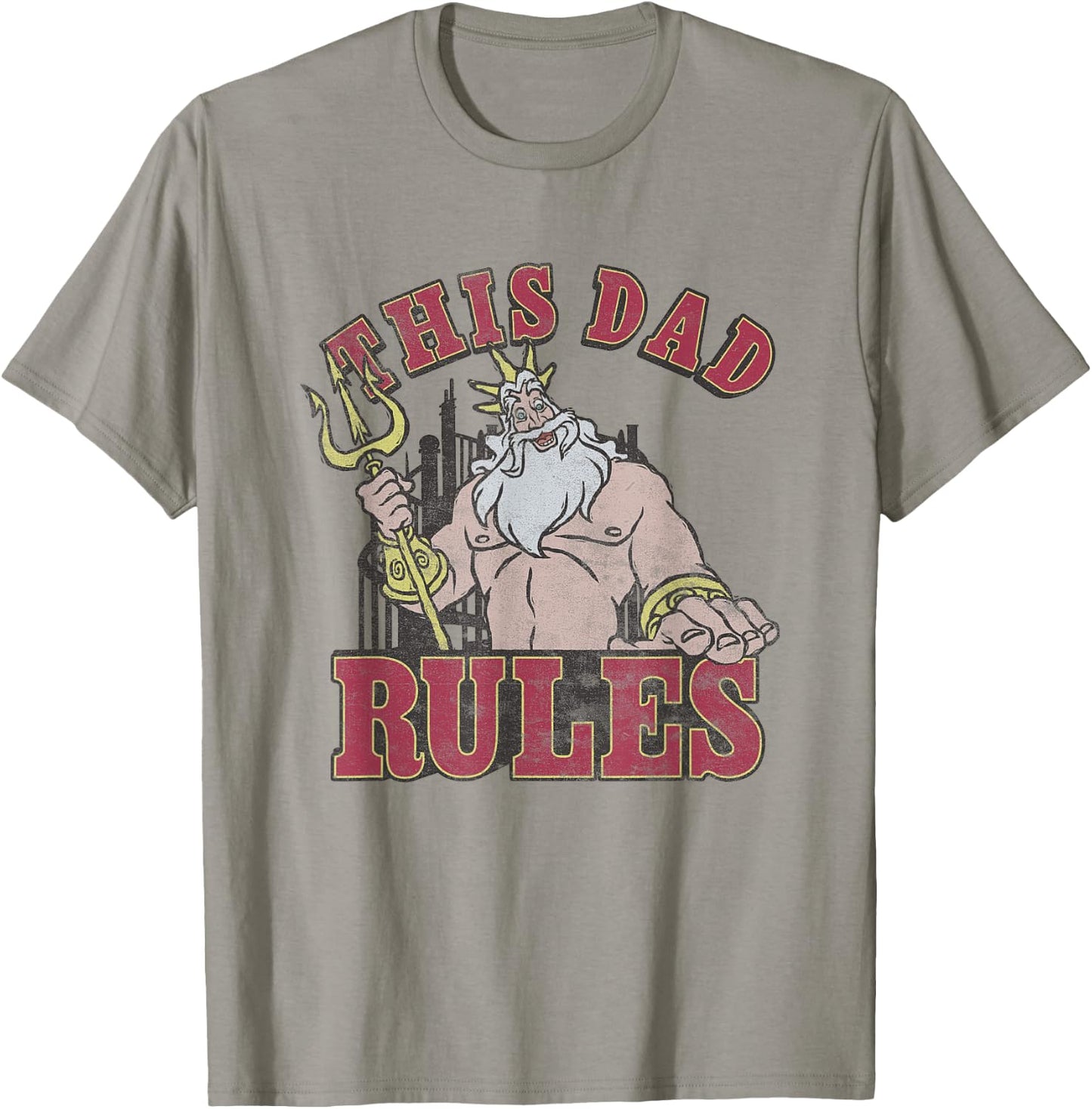 Disney The Little Mermaid Father's Day This Dad Rules Retro T-Shirt - T-Shirt | Sand