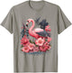 Flamingo and Flowers Floral Flamingos pink T-Shirt - T-Shirt | Sand