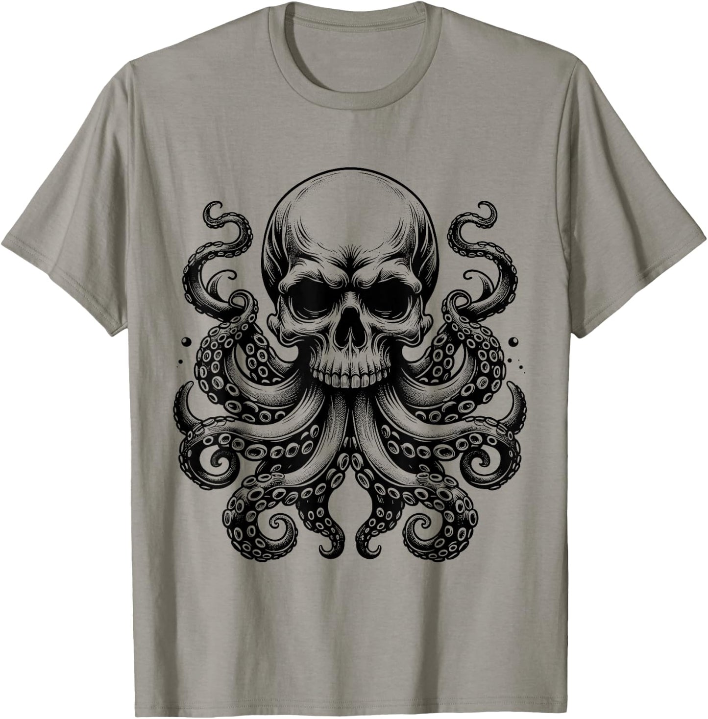 Octopus Skull Monster Kraken Skull T-Shirt - T-Shirt | Sand