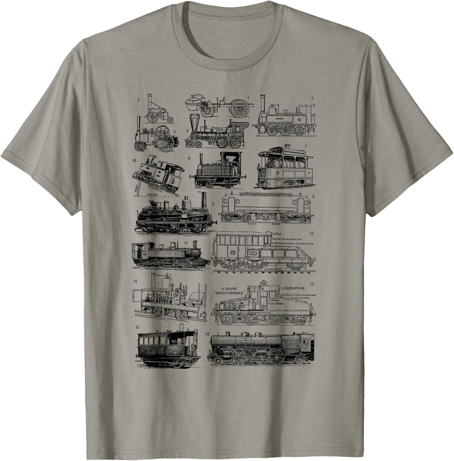 Steam Train Steam Locomotives , grey T-Shirt - T-Shirt | Sand