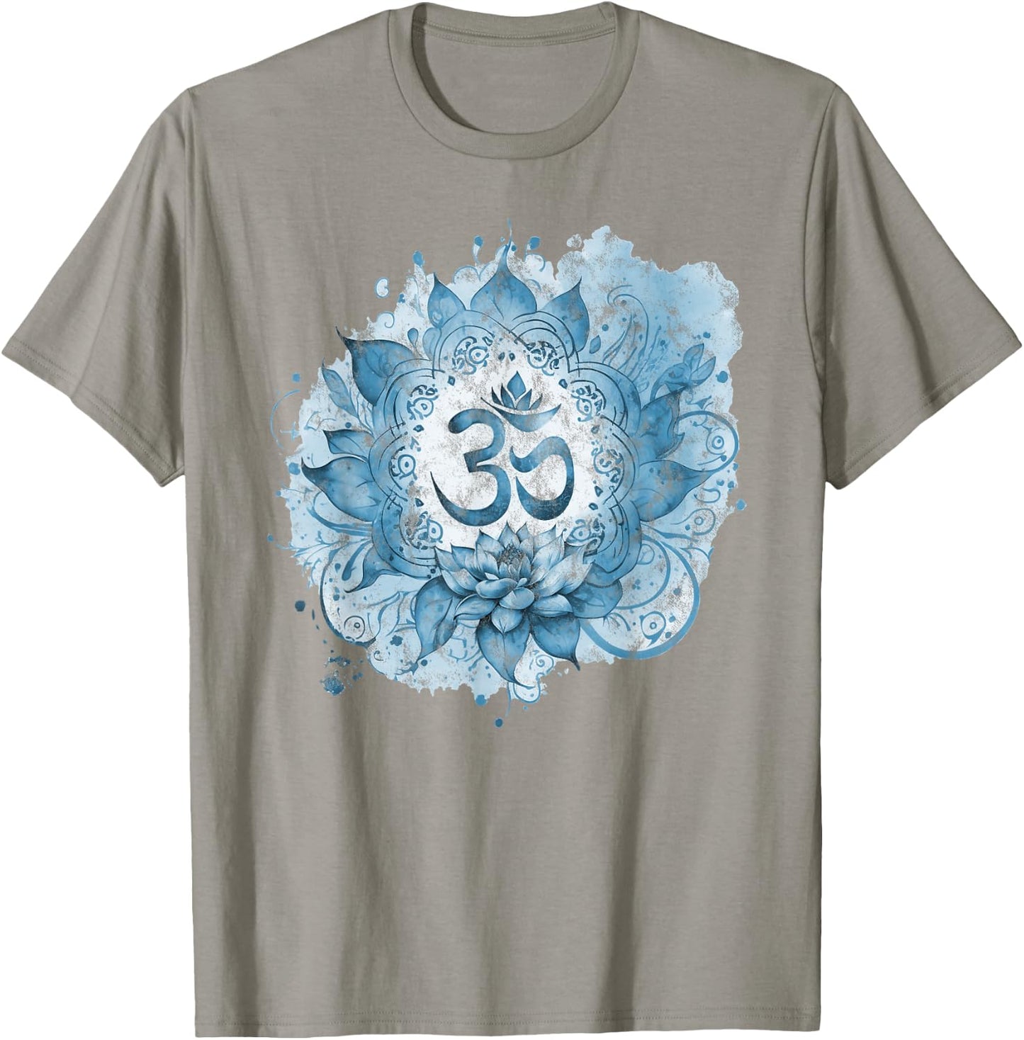 Om Mantra, Lotus, Buddhismus, Yoga, spirituelles Symbol, Spritzer T-Shirt - T-Shirt | Sand