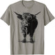 Highland Cow Motif Abstract Drawing Animal Art Highland Cow T-Shirt - T-Shirt | Sand