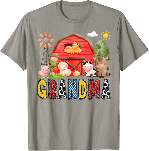 Grandma Farm Cow Birthday Boy Matching Family Matching