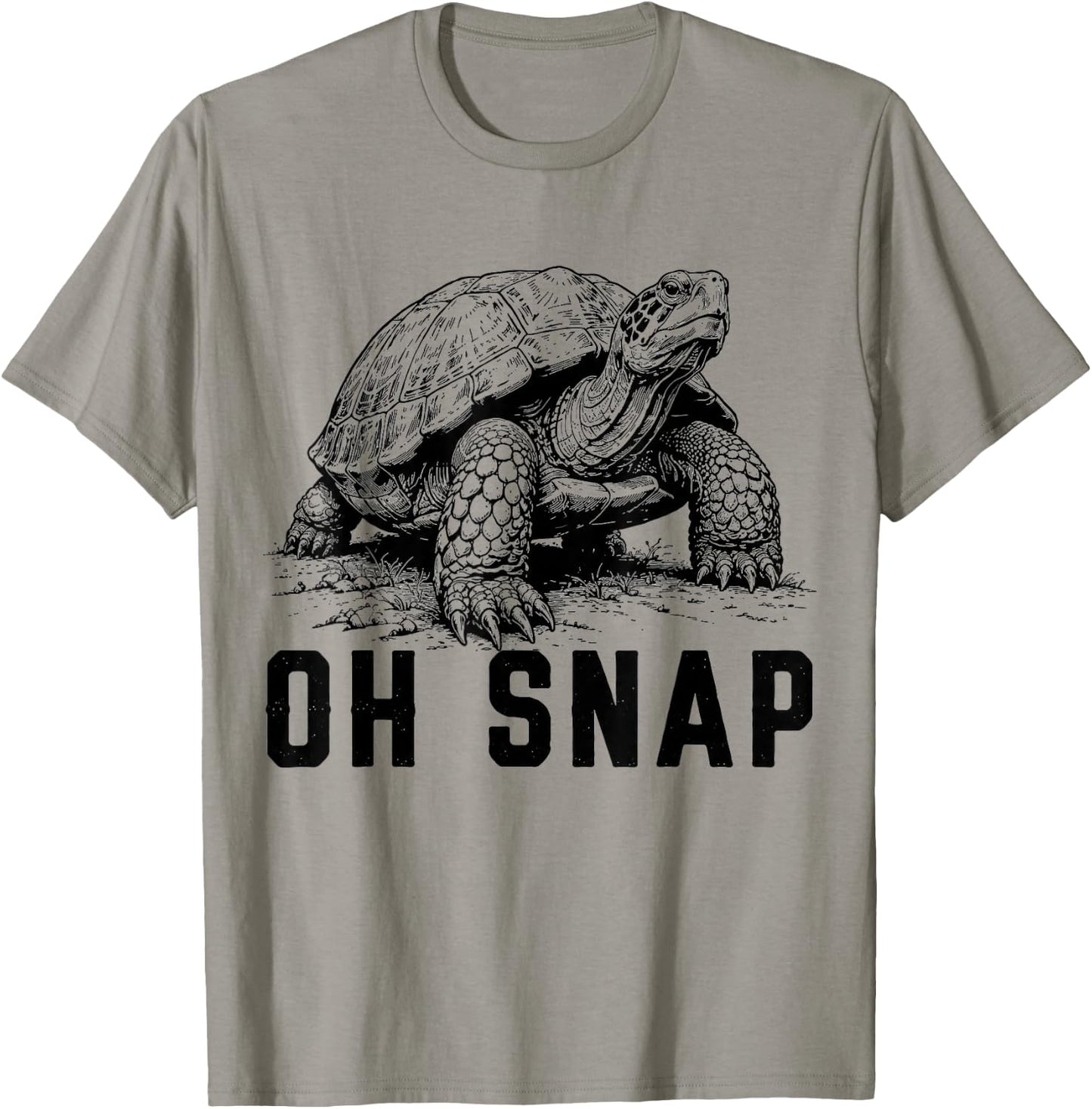 Oh Snap Funny Snapping Turtle Retro Animal Humor T-Shirt - T-Shirt | Sand