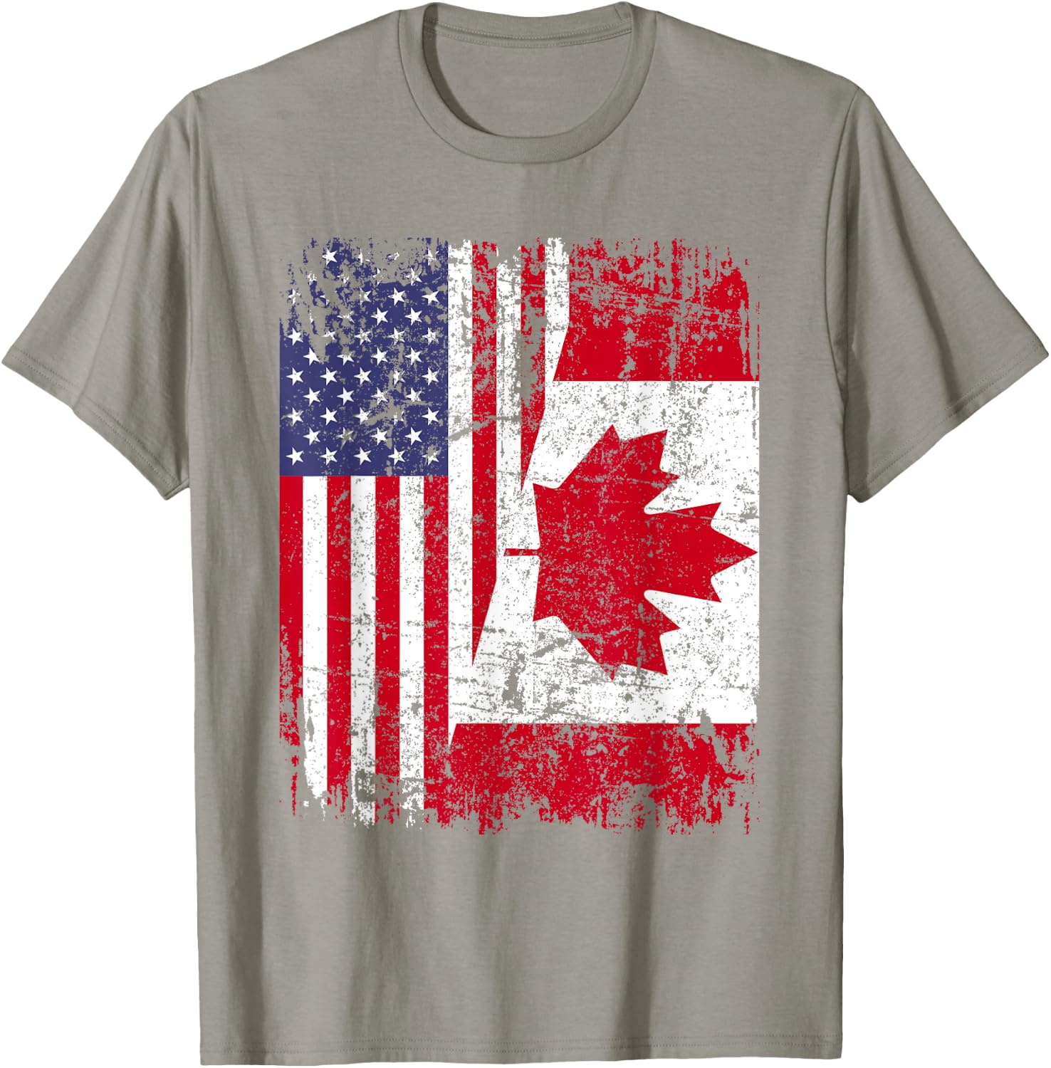 Canadian Roots | Half American Flag | Canada T-Shirt - T-Shirt | Sand