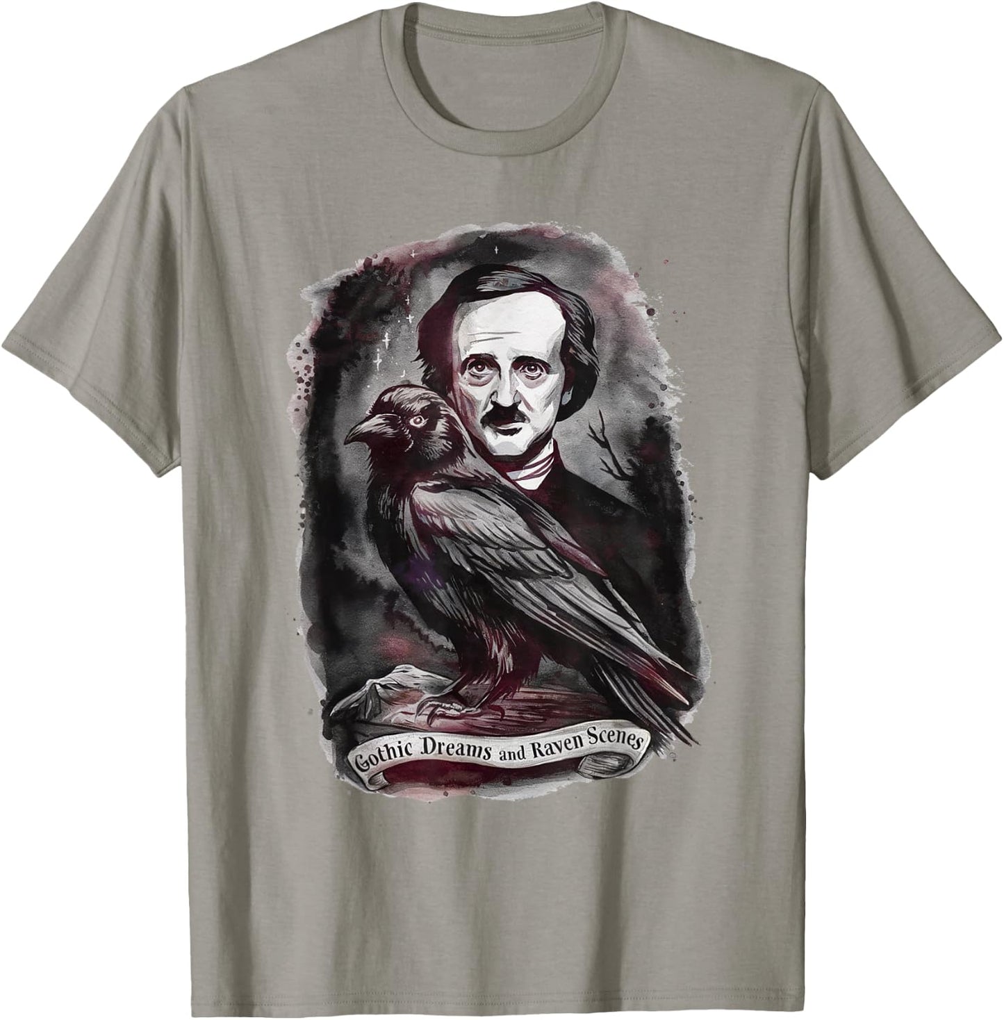 Edgar Allan Poe The Raven Nevermore Gothic Literature Poet T-Shirt - T-Shirt | Sand