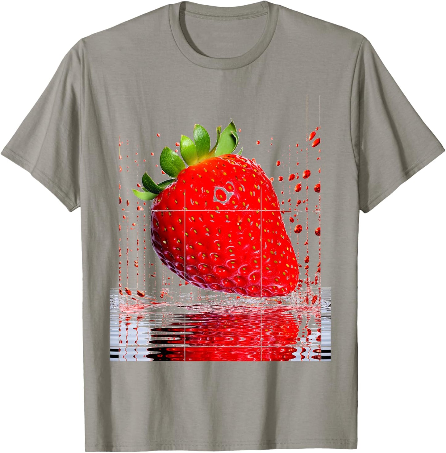 Abstract Painting Strawberry Fruit Strawberry , white, S T-Shirt - T-Shirt | Sand