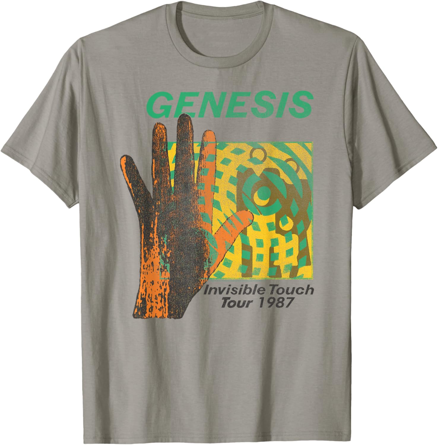 Offiziell Genesis Invisible Touch Tour 1987 Art Rock T-Shirt - T-Shirt | Sand