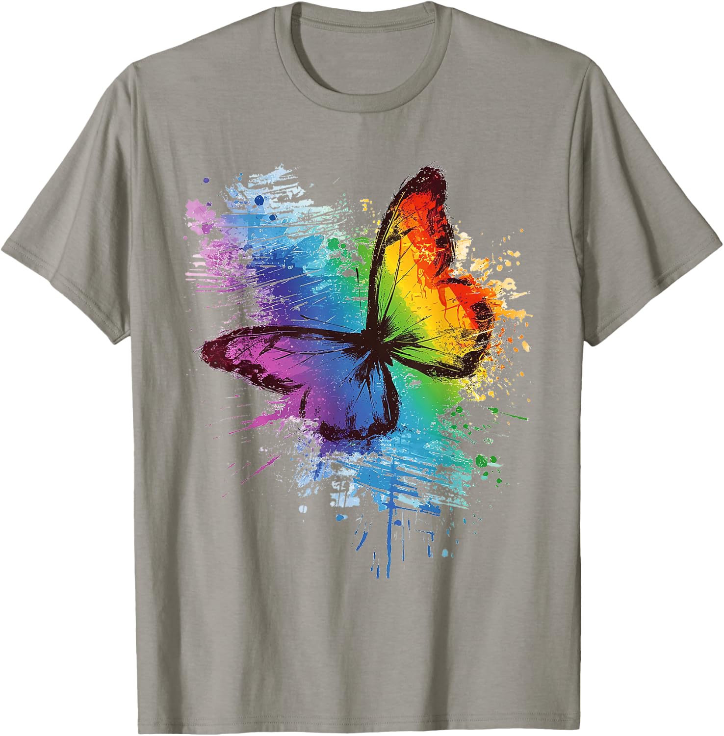 Butterfly Animal Colorful Zoo Painting Abstract Butterfly T-Shirt - T-Shirt | Sand
