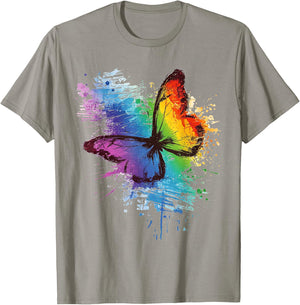 Butterfly Animal Colorful Zoo Painting Abstract Butterfly T-Shirt - T-Shirt | Sand