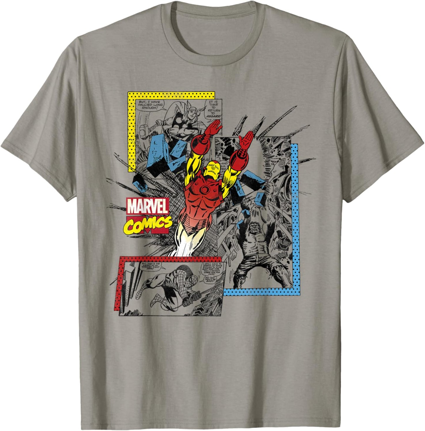 Marvel Comics Iron Man Classic Retro Panels Graphic T-Shirt - T-Shirt | Sand