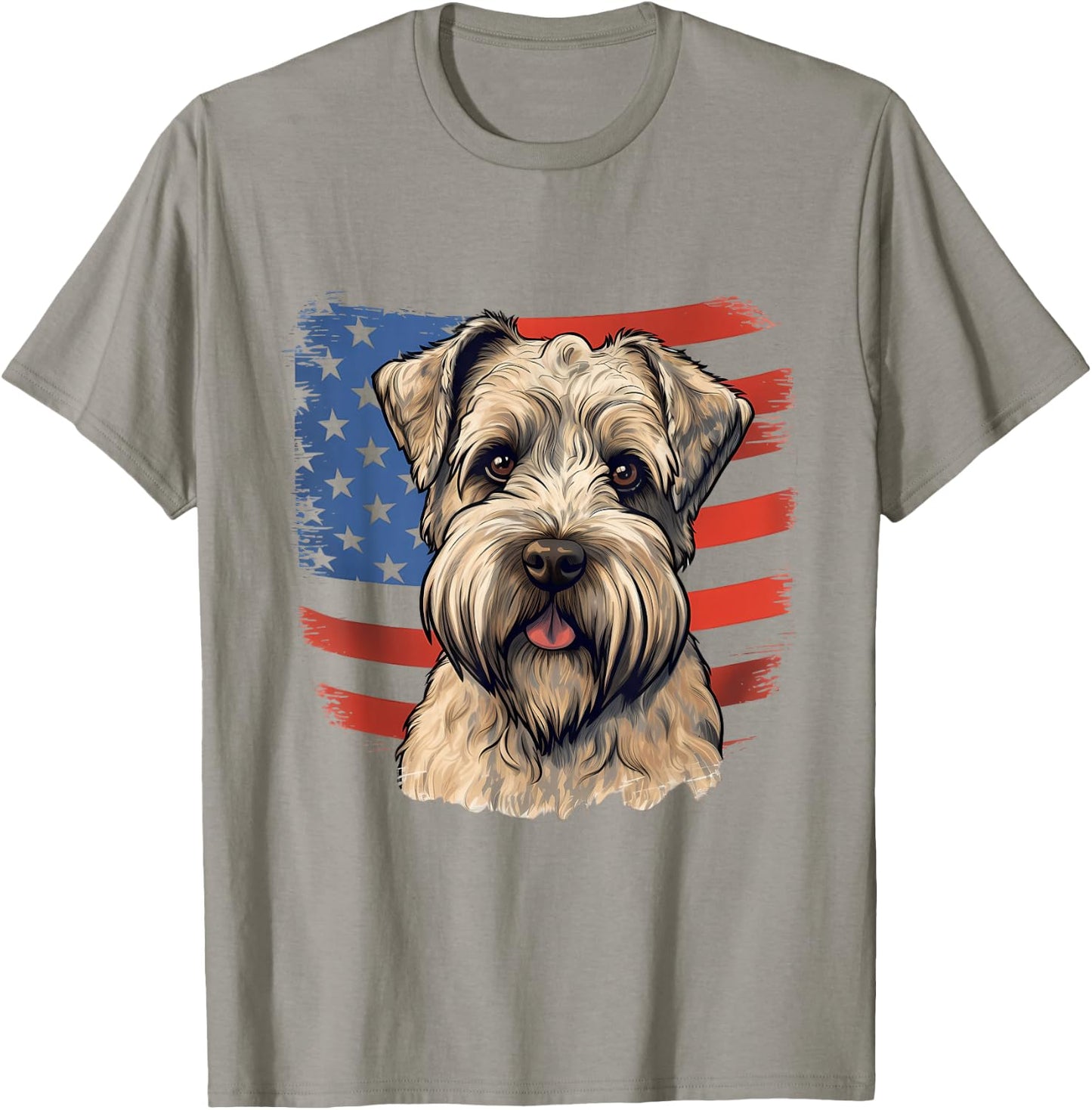 4th Of July US Flag Soft-Coated Wheaten Terrier Dog T-Shirt - T-Shirt | Sand