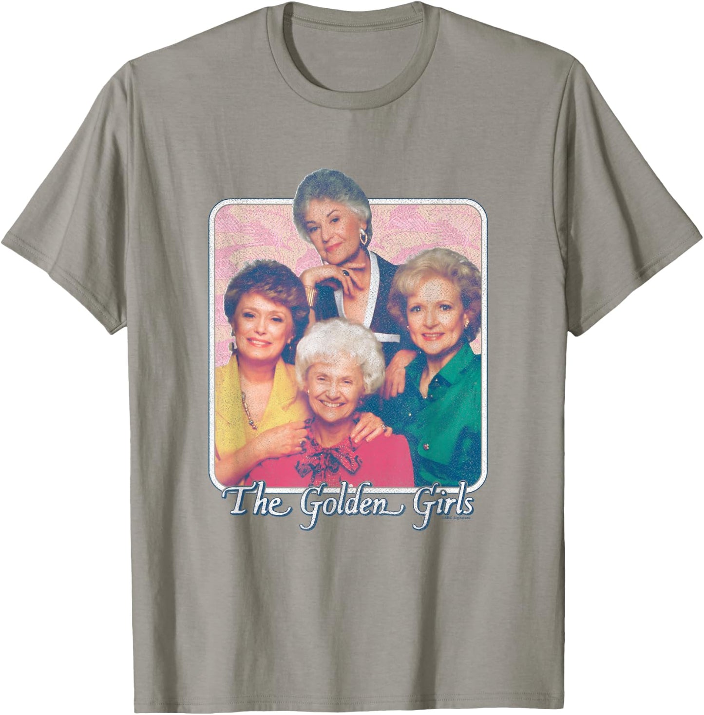 The Golden Girls Iconic Characters Group Shot Retro Poster , White T-Shirt - T-Shirt | Sand