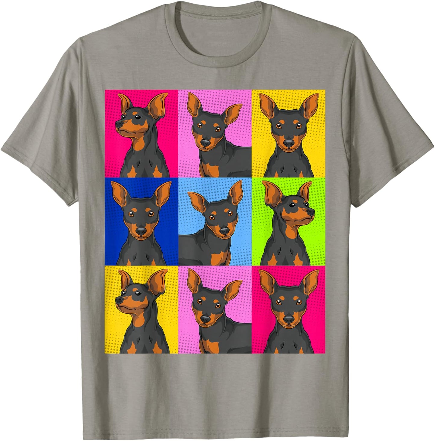Dog Owner Animal Pet Min Pin Dog Lover Pop Art Min Pinscher T-Shirt - T-Shirt | Sand