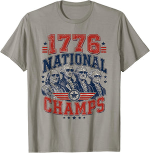 1776 National Champs Funny Patriotic Founding Fathers USA T-Shirt - T-Shirt | Sand