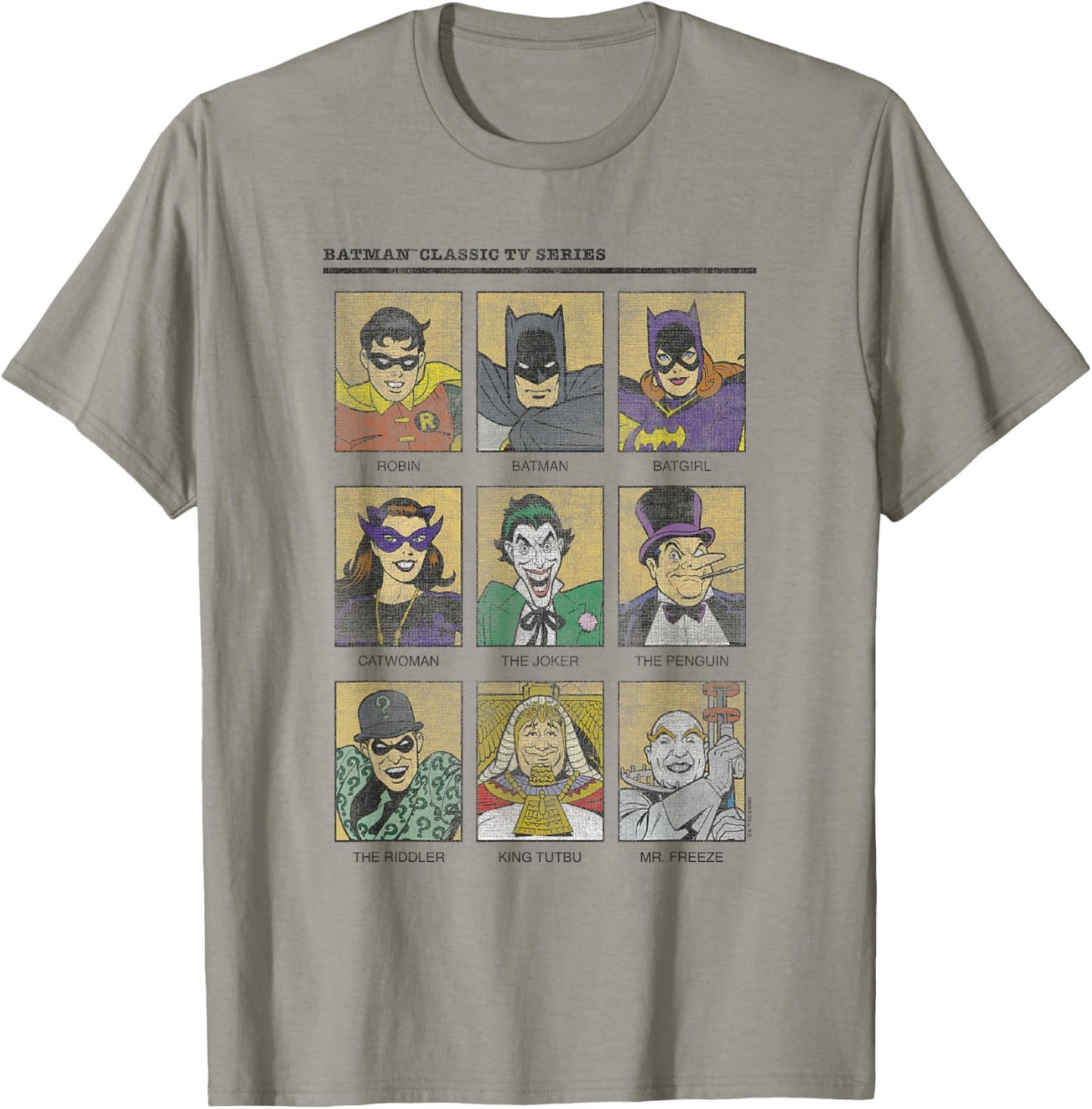 Batman Vintage 60's Heroes & Villains Comic Yearbook T-Shirt - T-Shirt | Sand
