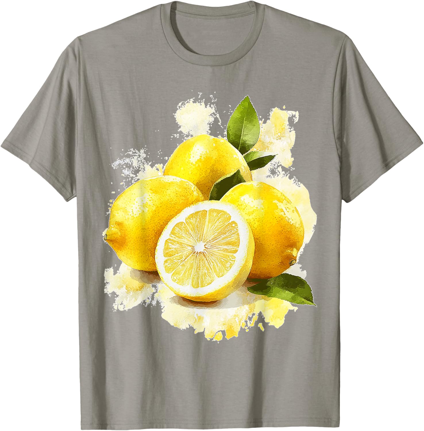 Lemon Fruit Motif Artwork Lemon , White T-Shirt - T-Shirt | Sand