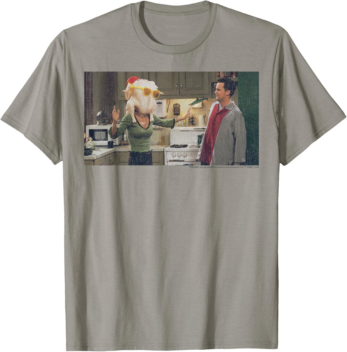 Friends Thanksgiving Turkey Head Monica Portrait T-Shirt - T-Shirt | Sand