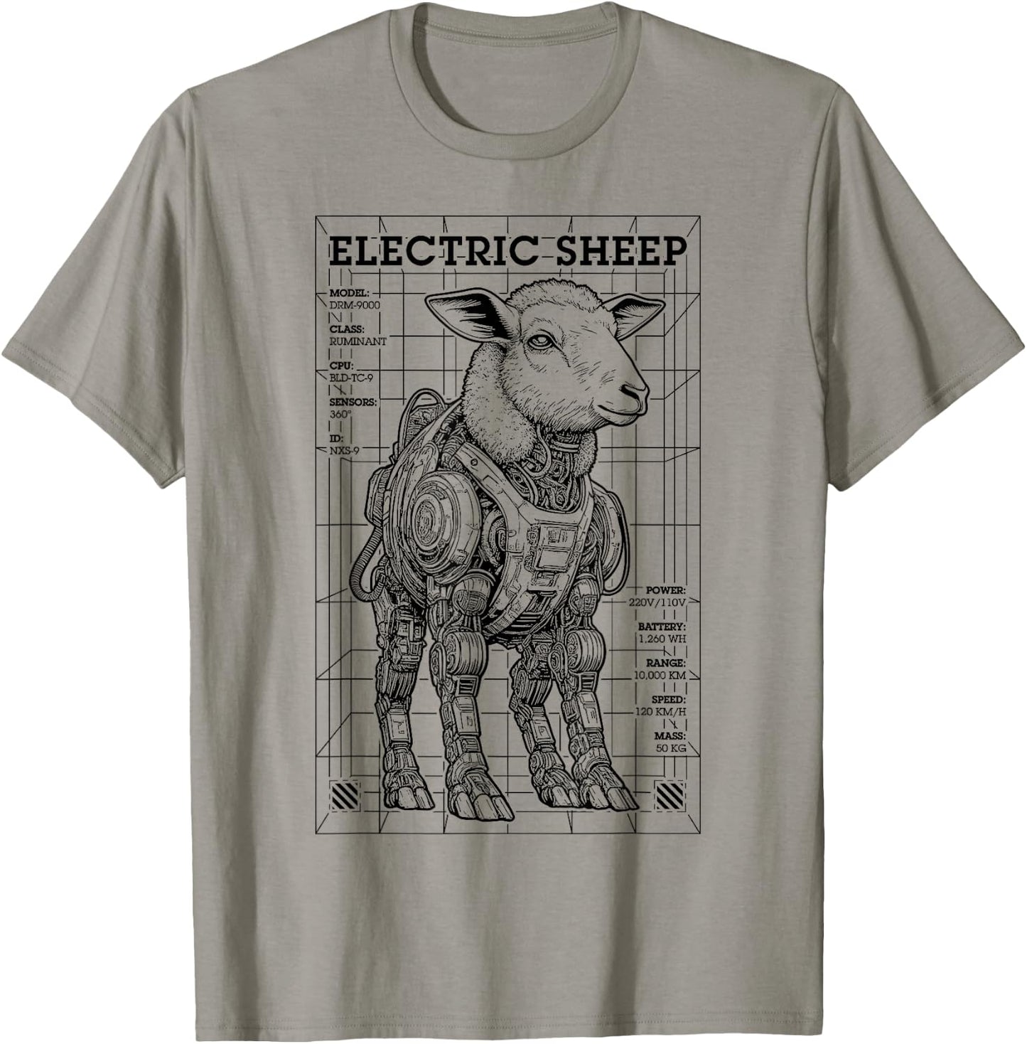 Electric Sheep Cyberpunk Android Robot Science Fiction Gamer T-Shirt - T-Shirt | Sand
