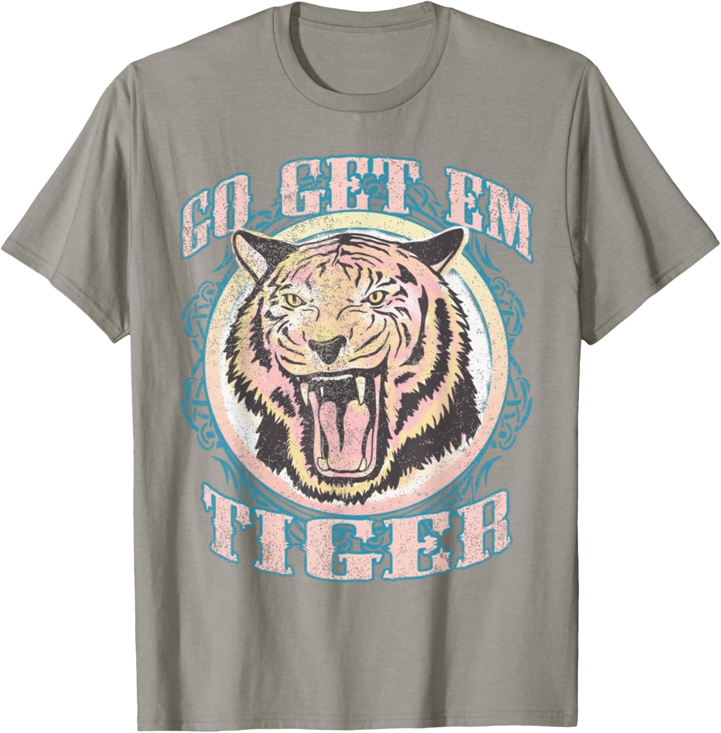 Go Get Em Tiger Bohemian Vintage Graphic Small T-Shirt - T-Shirt | Sand
