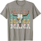 Mama Western Mom Retro Bull Skull Cow Skull Mom T-Shirt - T-Shirt | Sand