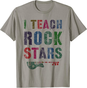 I TEACH ROCKSTARS Teacher 1st 2nd 3rd Grade Educational Band T-Shirt - T-Shirt | Sand