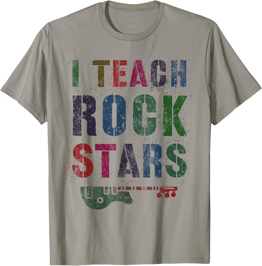 I TEACH ROCKSTARS Teacher 1st 2nd 3rd Grade Educational Band T-Shirt - T-Shirt | Sand