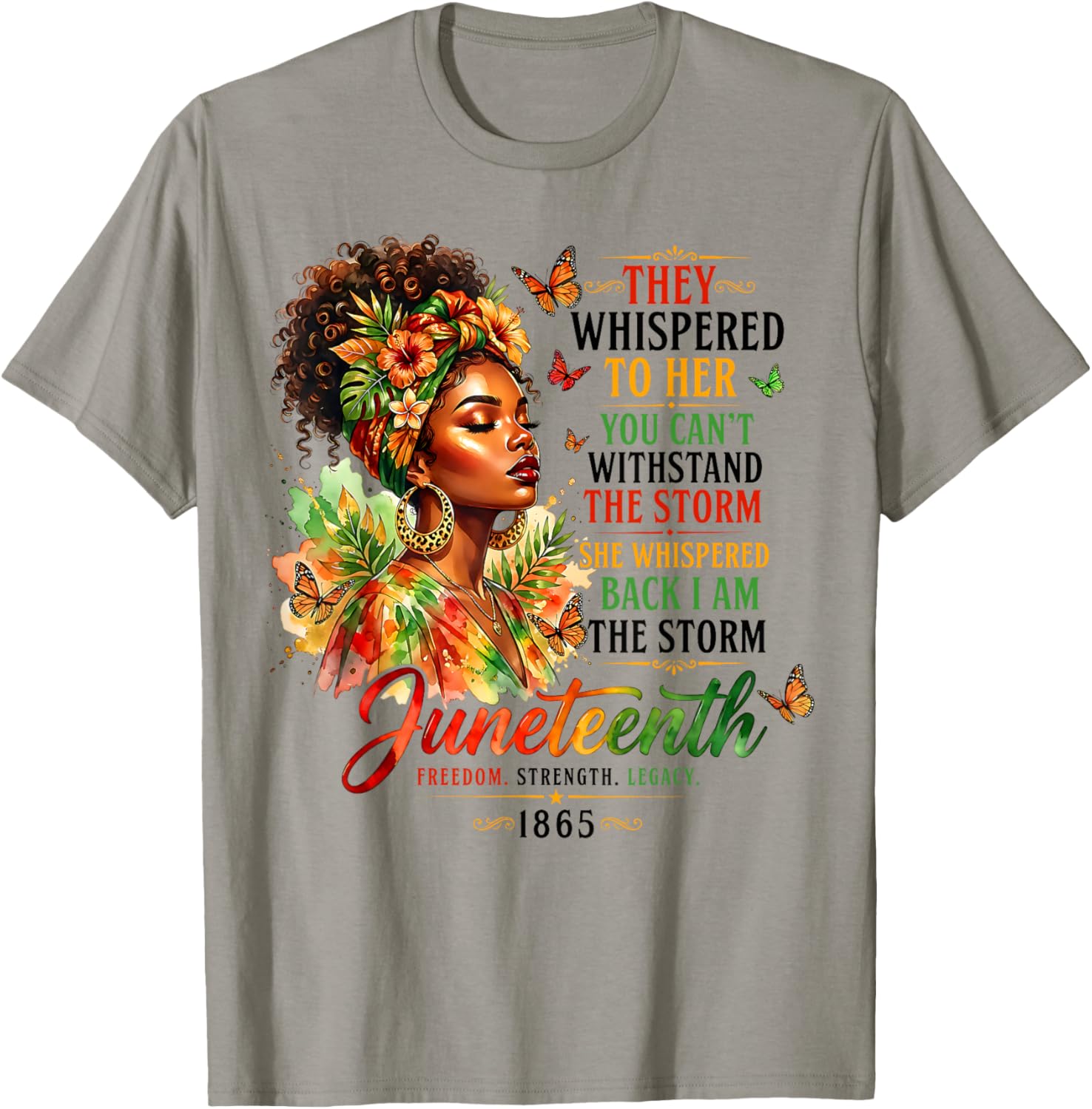 Juneteenth I am The Storm Black Women Black History Month T-Shirt - T-Shirt | Sand