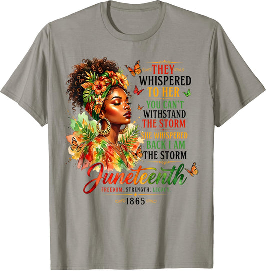 Juneteenth I am The Storm Black Women Black History Month T-Shirt - T-Shirt | Sand