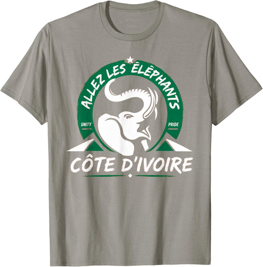 Ivory Coast Pride Cote D'Ivoire Heritage Elephant Flag T-Shirt - T-Shirt | Sand