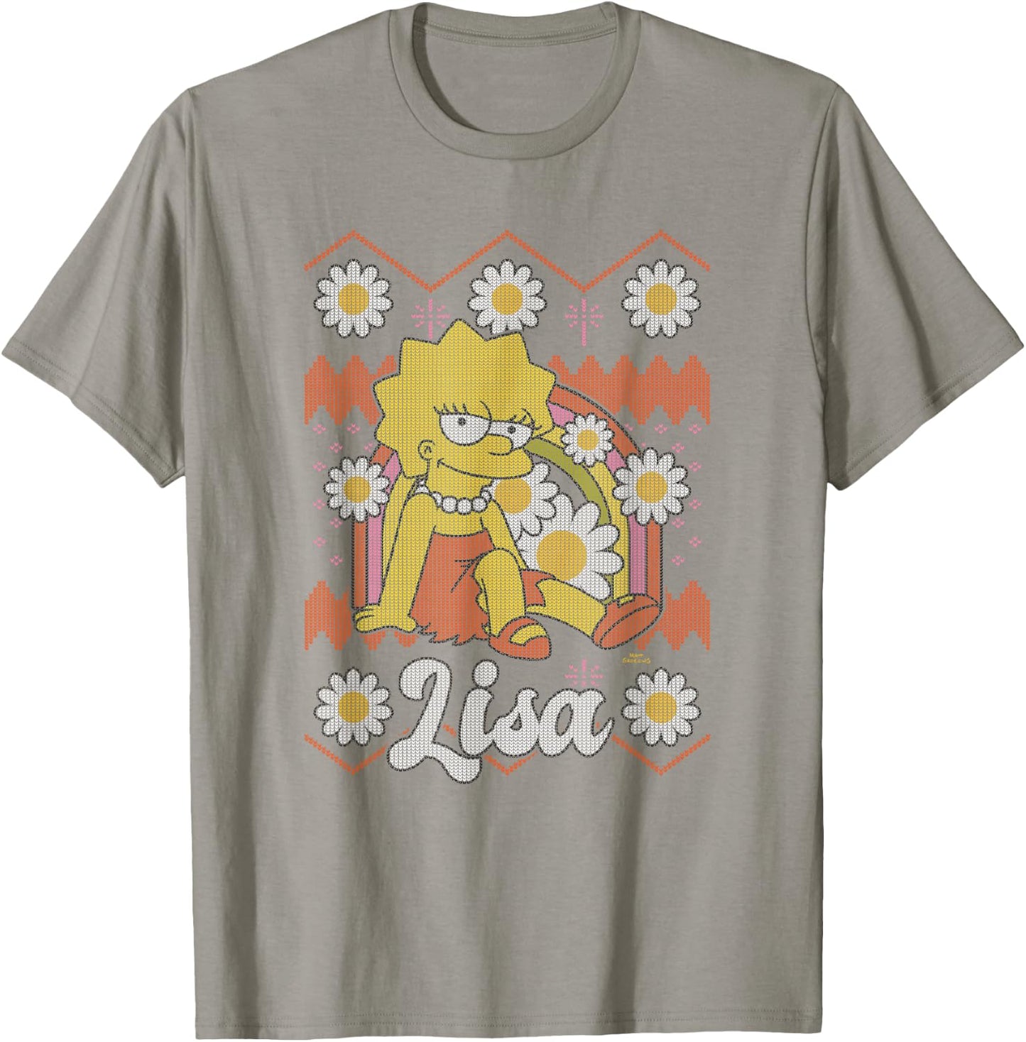 The Simpsons Lisa Flowers Centered Design T-Shirt - T-Shirt | Sand